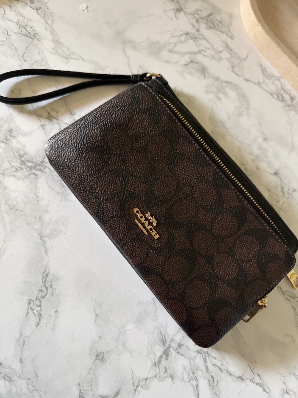 Coach Outlet Double Zip Wallet In Signature Canvas